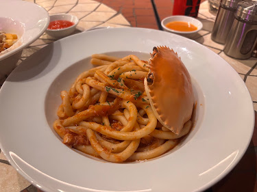 Crab pasta in Hồng Quân Trần’s Google review at Thanh My Loi